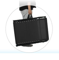 Lettino Prendisole Pieghevole con Cuscino Reclinabile 4Posizioni Portatile Nero