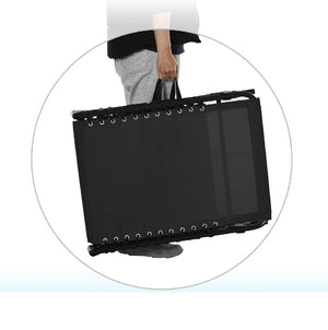 Lettino Prendisole Pieghevole con Cuscino Reclinabile 4Posizioni Portatile Nero