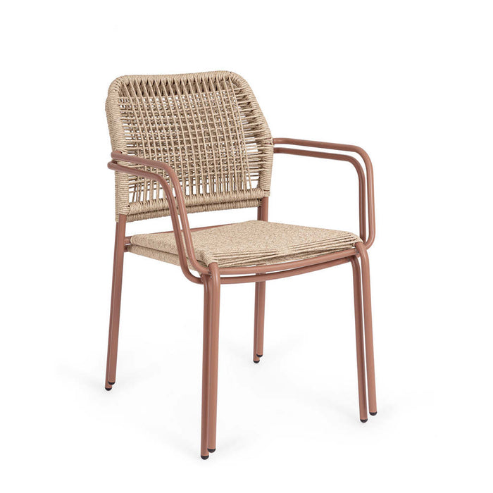 Sedia da Esterno in Fibra Intrecciata Jable Coral Bizzotto