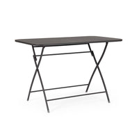 Tavolino da Esterno Pieghevole in Metallo Retangolare Antracite Yvonne