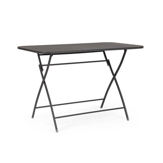 Tavolino da Esterno Pieghevole in Metallo Retangolare Antracite Yvonne