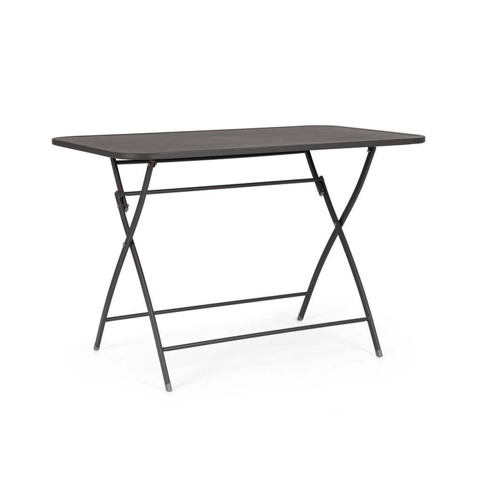 Tavolino da Esterno Pieghevole in Metallo Retangolare Antracite Yvonne