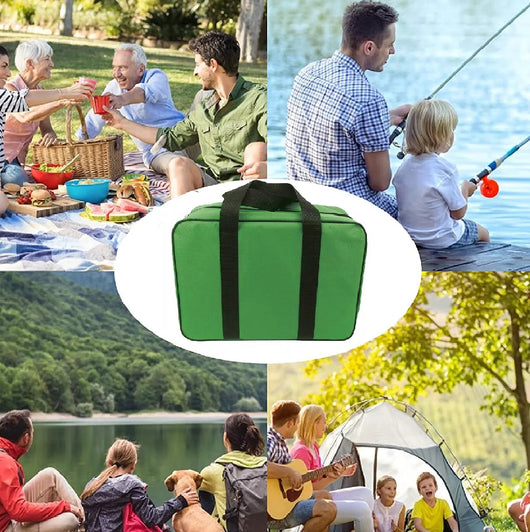 Kit 2 Borse Termiche 24LT 7LT Pratiche Salvaspazio Resistenti, Verde