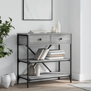 Tavolino Consolle-Tavolino da soggiorno-Tavolo Grigio Sonoma 75x34,5x75cm Legno Multistrato 754954