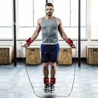 Kit 4 Pesi Allenamento Fitness 2KG+1KG Regolabili per Polsi e Caviglie Nero Rosso