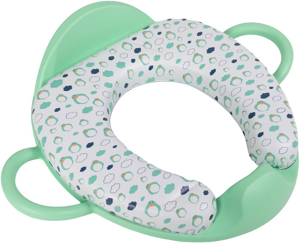 Riduttore WC per Bambini Verde, con maniglie per tenersi e schienale