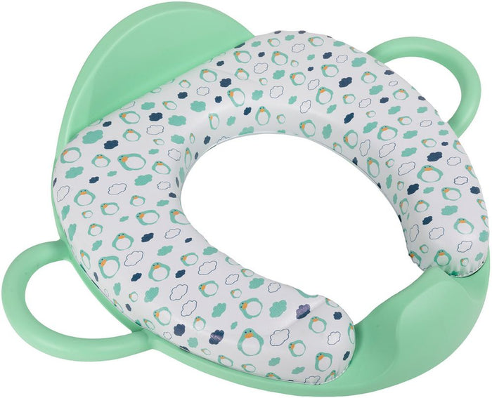 Riduttore WC per Bambini Verde, con maniglie per tenersi e schienale