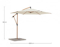 Ombrellone da Giardino Alluminio Nero Moderno 3M - TROPICAL Colore: Naturale