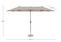 Ombrellone Doppio Acciaio Tortora Moderno da Giardino - BRAZILIAN Colore: Tortora