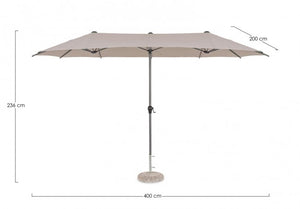 Ombrellone Doppio Acciaio Tortora Moderno da Giardino - BRAZILIAN Colore: Tortora