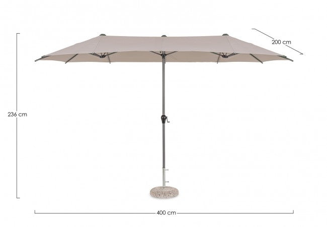 Ombrellone Doppio Acciaio Tortora Moderno da Giardino - BRAZILIAN Colore: Tortora