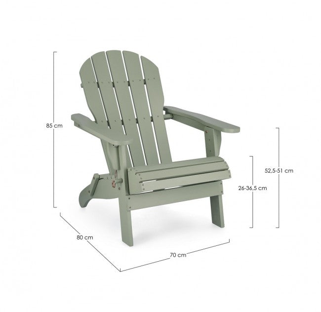 Poltrona Pieghevole Legno Grigio da Esterno - HISTORIC Colore: Verde