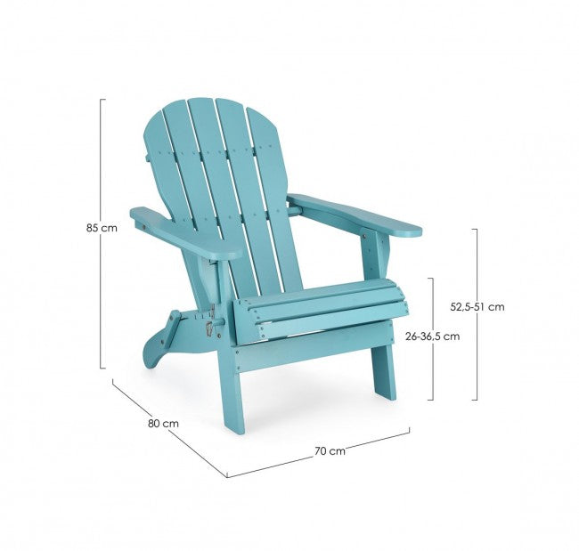 Poltrona Pieghevole Legno Grigio da Esterno - HISTORIC Colore: Azzurro