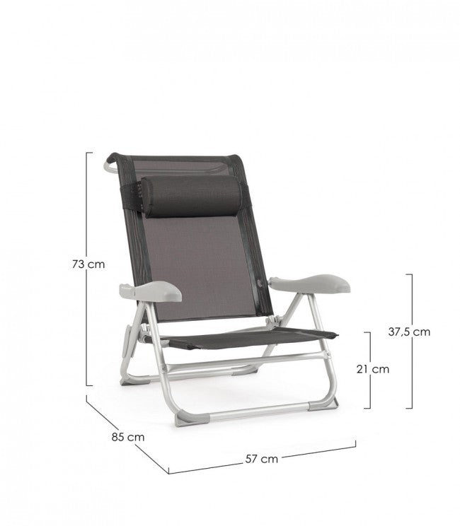Set 6 Spiaggine Alluminio Grigio da Esterno - TROPICANA Colore: Antracite