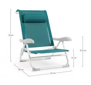 Set 6 Spiaggine Alluminio Grigio da Esterno - TROPICANA Colore: Turchese