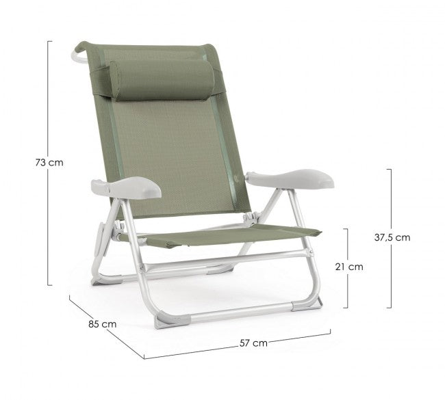 Set 6 Spiaggine Alluminio Grigio da Esterno - TROPICANA Colore: Verde