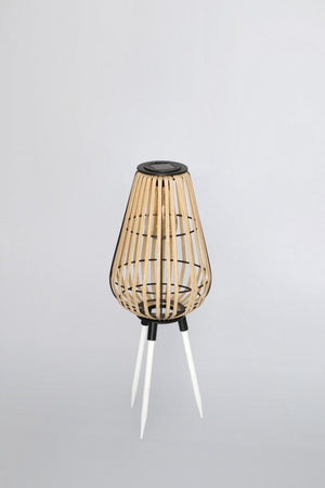 Lampada Solare Treppiede Acciaio Naturale Boho da Esterno H52,5 - PLAYFUL Colore: Bianco