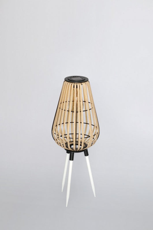 Lampada Solare Treppiede Acciaio Naturale Boho da Esterno H52,5 - PLAYFUL Colore: Bianco