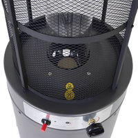 Stufa a Gas da Esterno Riscaldatore Gpl Portatile con Ruote FIRE GLASS Cilindro con Vetro per Terrazzo Patio Giardino Lo