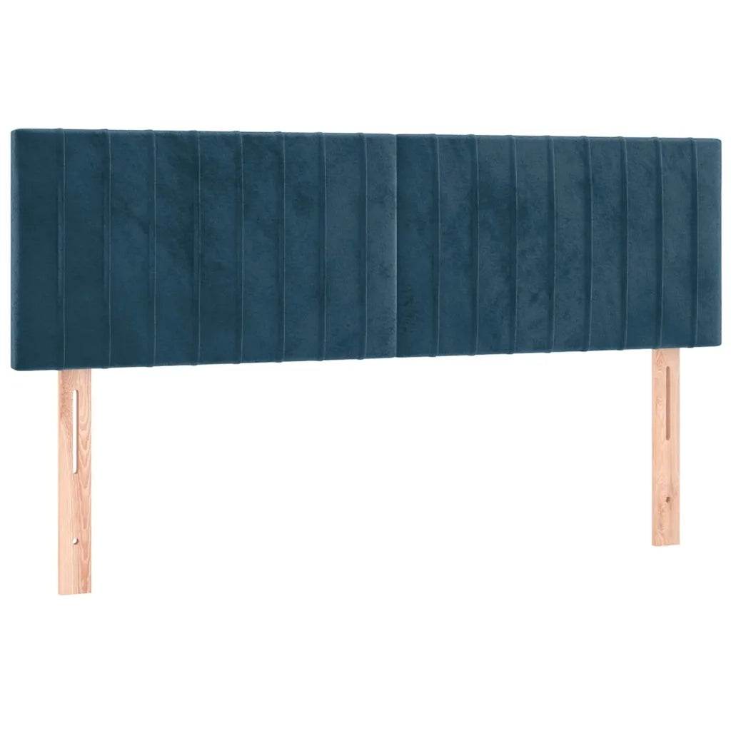 Letto a Molle con Materasso e LED Blu Scuro 140x200 cm 3134529
