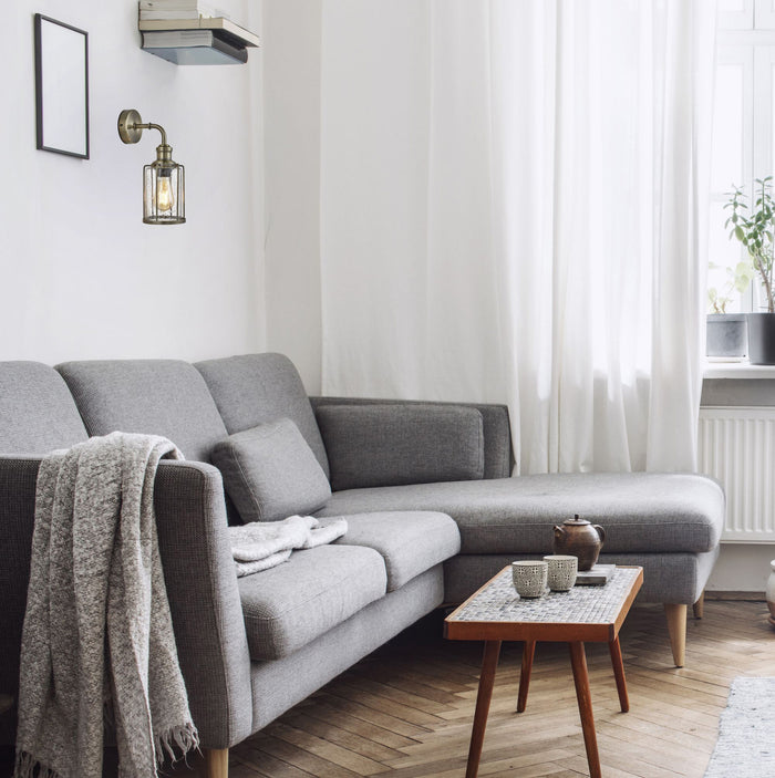 Applique Industrial-Nordico Tubi Acciaio Ottone Vetro 1 Luce E27