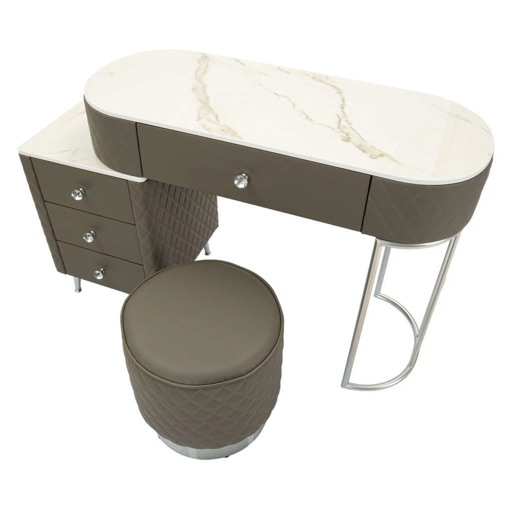 Mobile da Trucco Tafrao, Toeletta 4 Cassetti, 120x40x75h cm Bianco Marmo