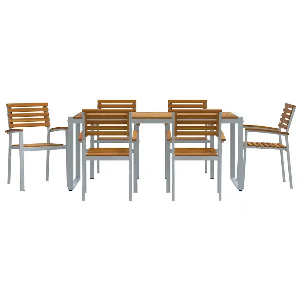 Set da Pranzo per Giardino 7 pcs Grigio 3284364