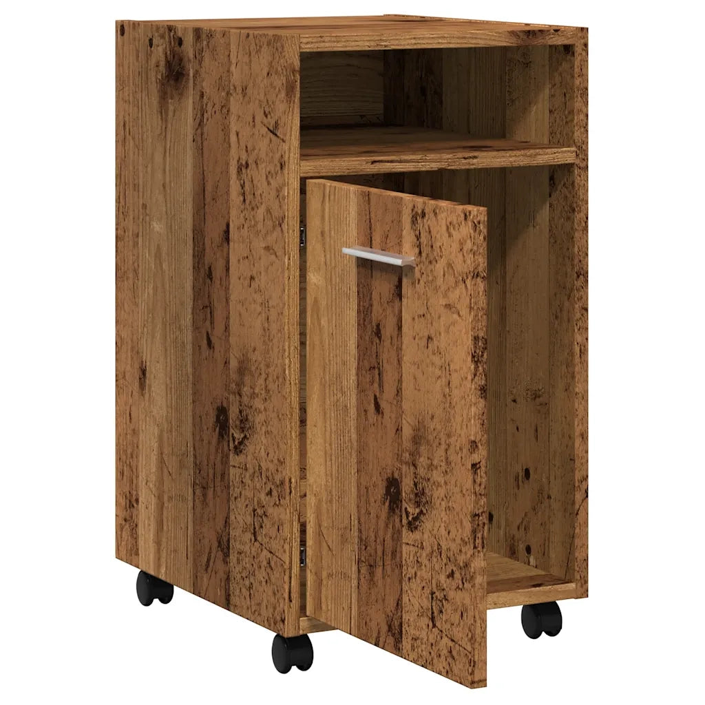 Armadio con Ruote Legno Vecchio 33x38x60 cm Legno Multistrato