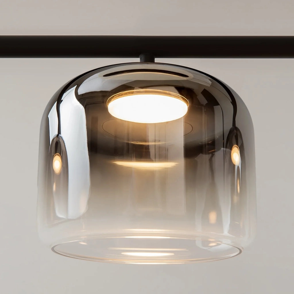 Lampadario Contemporaneo Spirito Metallo E Vetro Nero 3 Luci Led 14W