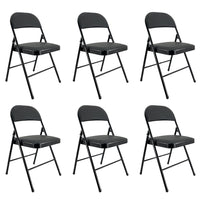 Marvin Set 6 Sedie Pieghevoli Kant in Metallo Imbottite Salvaspazio, Compatte e Resistenti, Richiudibili per Eventi Nero