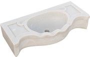 Biscottini Lavandino in marmo bianco L70xPR33xH17 cm Vasca realizzata completamente