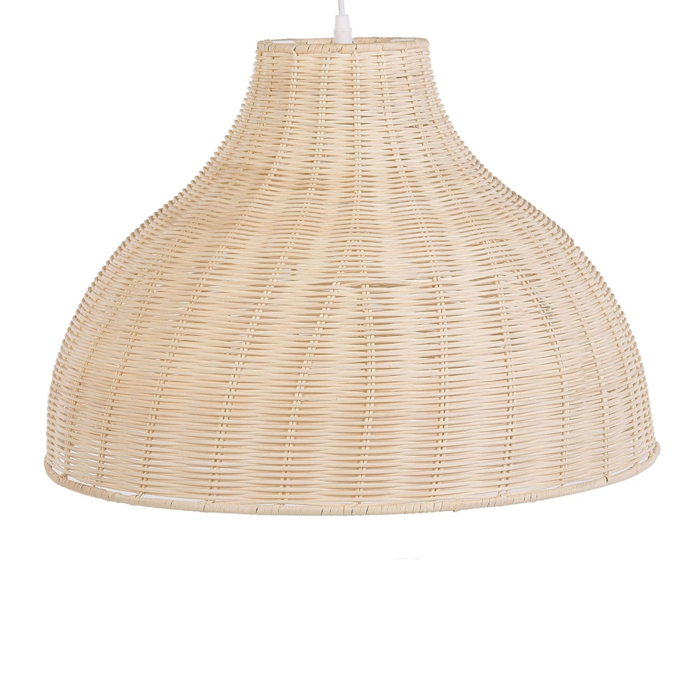 Lampada a Sospensione a Soffitto Rattan Vimini Campana Paralume Boho Rustico
