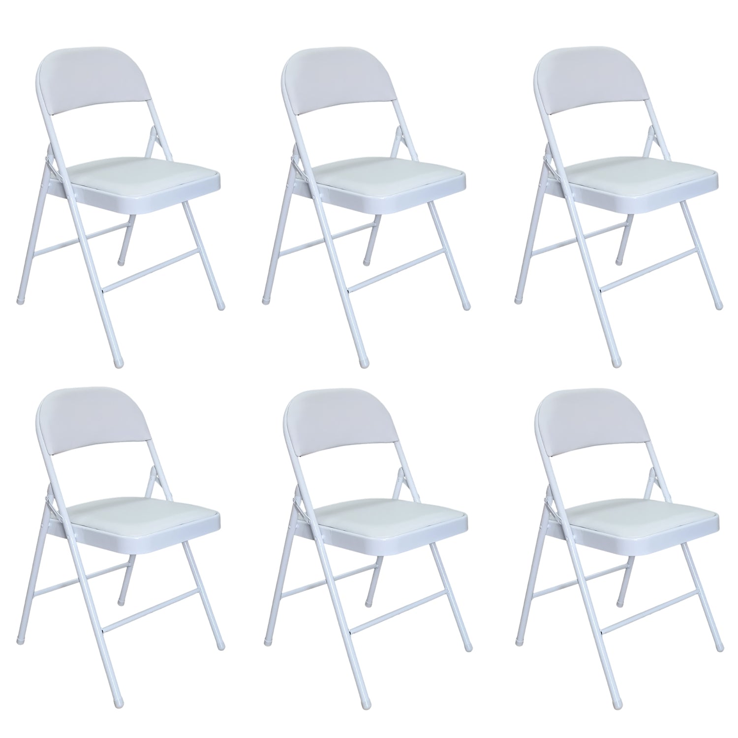 Marvin Set 6 Sedie Pieghevoli Kant in Metallo Imbottite Salvaspazio, Compatte e Resistenti, Richiudibili per Even Bianco