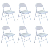 Marvin Set 6 Sedie Pieghevoli Kant in Metallo Imbottite Salvaspazio, Compatte e Resistenti, Richiudibili per Even Bianco