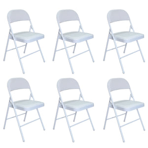 Marvin Set 6 Sedie Pieghevoli Kant in Metallo Imbottite Salvaspazio, Compatte e Resistenti, Richiudibili per Even Bianco