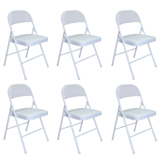 Marvin Set 6 Sedie Pieghevoli Kant in Metallo Imbottite Salvaspazio, Compatte e Resistenti, Richiudibili per Even Bianco