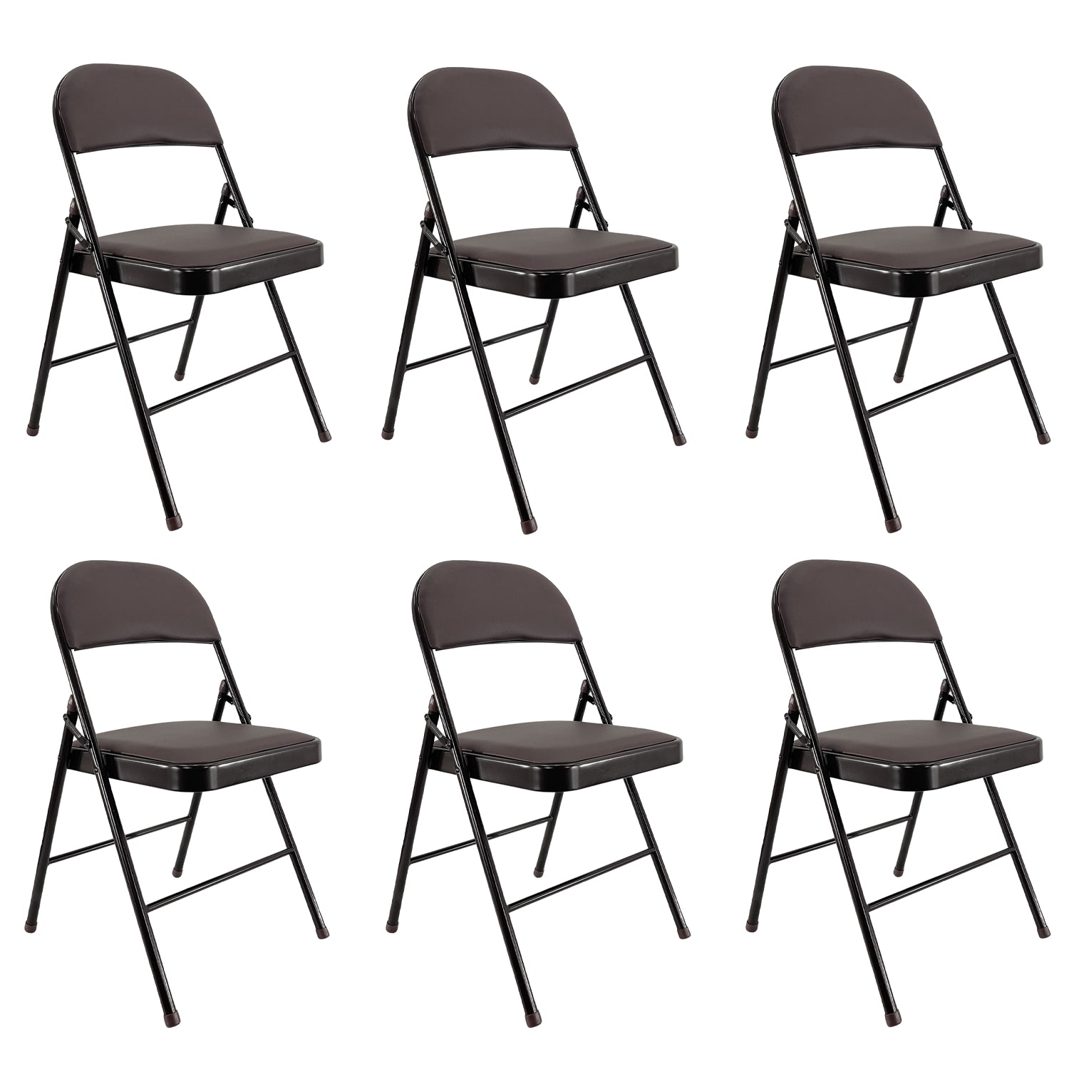 Marvin Set 6 Sedie Pieghevoli Kant in Metallo Imbottite Salvaspazio, Compatte e Resistenti, Richiudibili per Eve Marrone