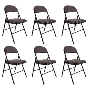 Marvin Set 6 Sedie Pieghevoli Kant in Metallo Imbottite Salvaspazio, Compatte e Resistenti, Richiudibili per Eve Marrone