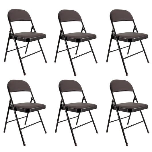 Marvin Set 6 Sedie Pieghevoli Kant in Metallo Imbottite Salvaspazio, Compatte e Resistenti, Richiudibili per Eve Marrone