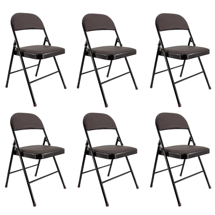 Marvin Set 6 Sedie Pieghevoli Kant in Metallo Imbottite Salvaspazio, Compatte e Resistenti, Richiudibili per Eve Marrone