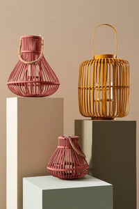 Set 2 Lanterne Metallo Marrone Stile Boho da Esterno - RUSSELL