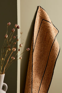 Tappeto Rettangolare in Iuta Nero Stile Rustico da Interno - ANDERSON Colore: Nero, Dimensione: 60x150