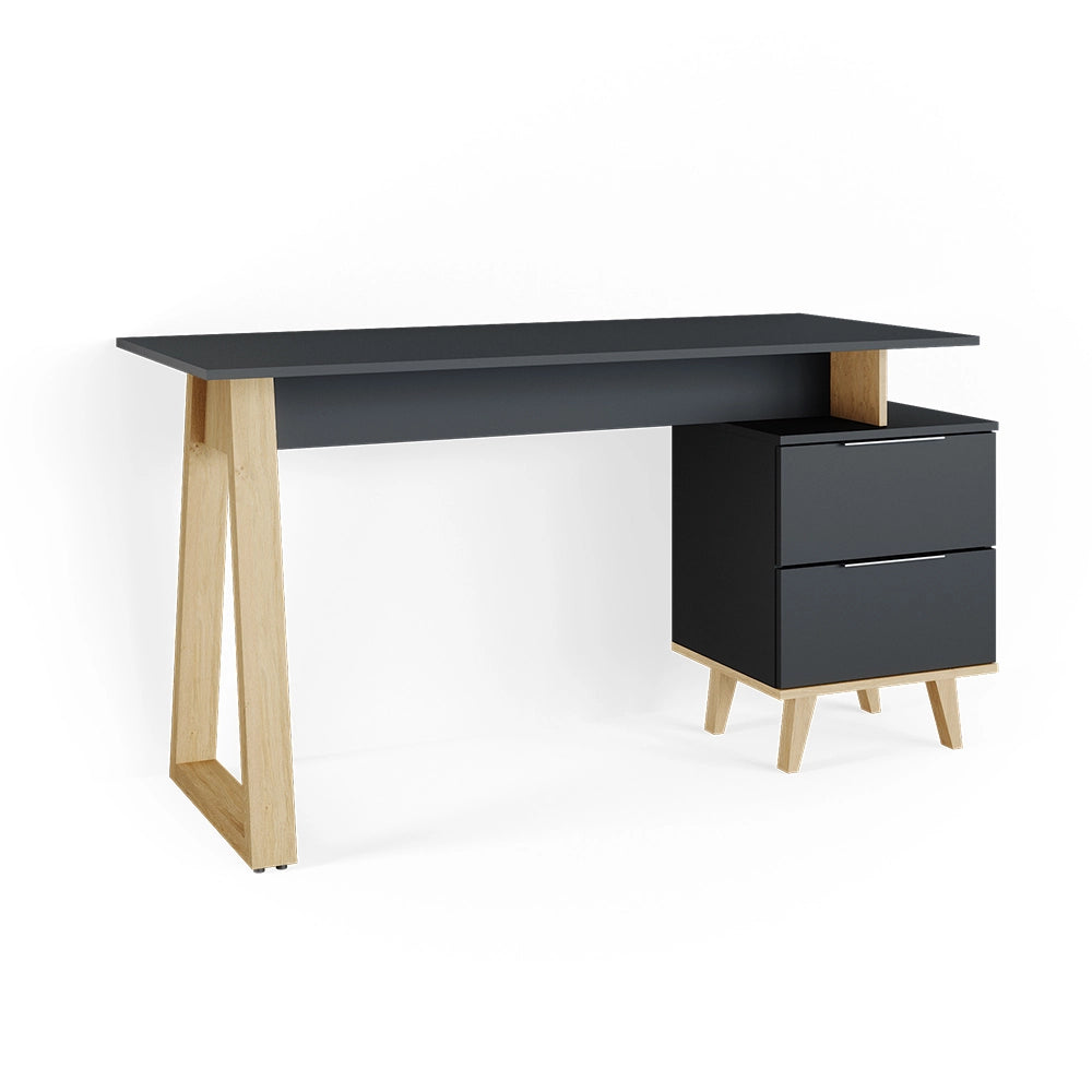 Vicco Scrivania Antracite 138 x 60 cm con cassetti, L