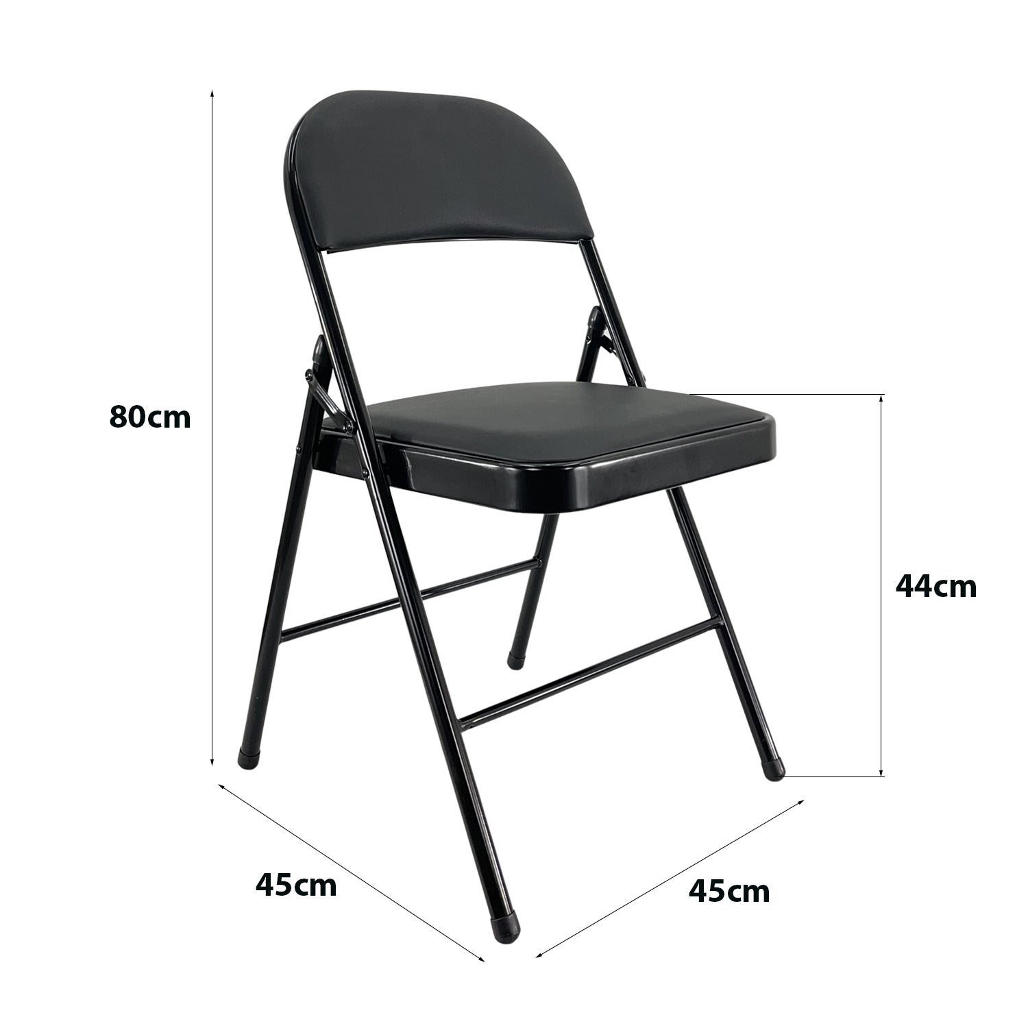 Marvin Set 6 Sedie Pieghevoli Kant in Metallo Imbottite Salvaspazio, Compatte e Resistenti, Richiudibili per Eventi Nero