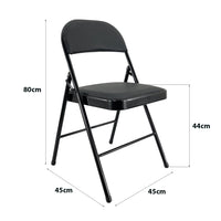 Marvin Set 6 Sedie Pieghevoli Kant in Metallo Imbottite Salvaspazio, Compatte e Resistenti, Richiudibili per Eventi Nero