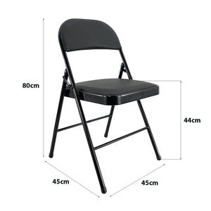 Marvin Set 6 Sedie Pieghevoli Kant in Metallo Imbottite Salvaspazio, Compatte e Resistenti, Richiudibili per Eventi Nero