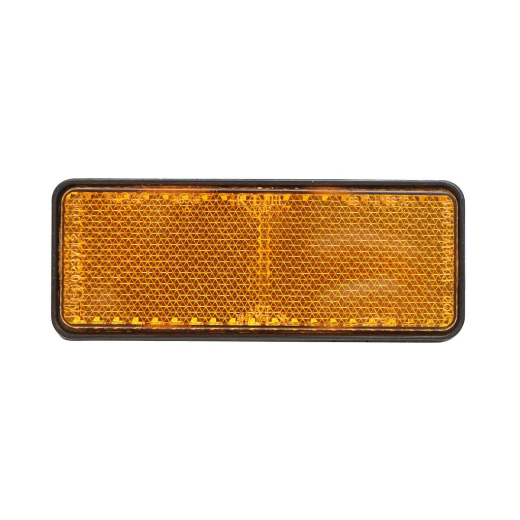 Catadiottrico  rettangolare con adesivo, 90x32 mm, giallo laterale, Breckner Germany