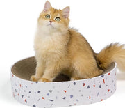 Pannelli per gatto 2 in 1, nido per gatto in forma ovale, pannelli lounge ondulati per gatto, arredamento per gatto per divano & tappeti & divani, dimensioni: 43x33x10cm