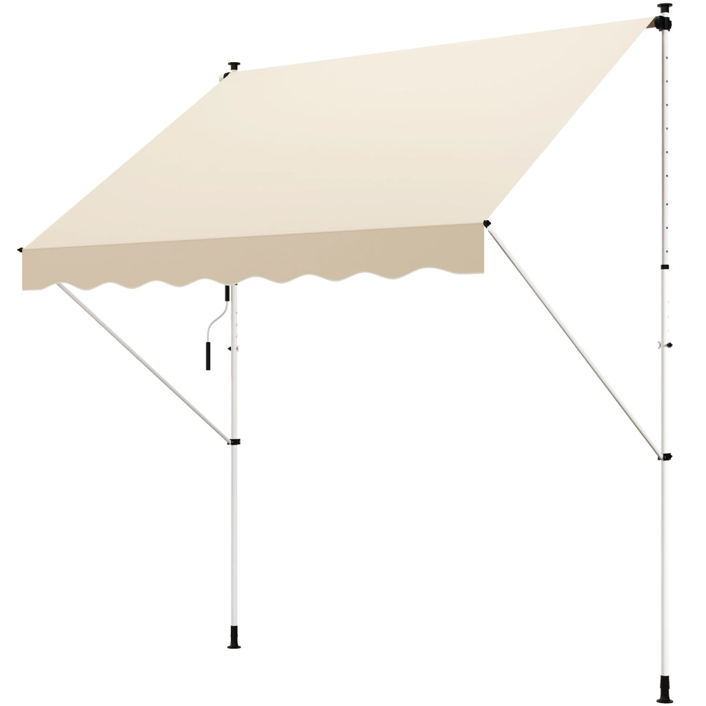 Tenda da Sole a Bracci 3x1.5m con Manovella e Struttura Telescopica, Beige