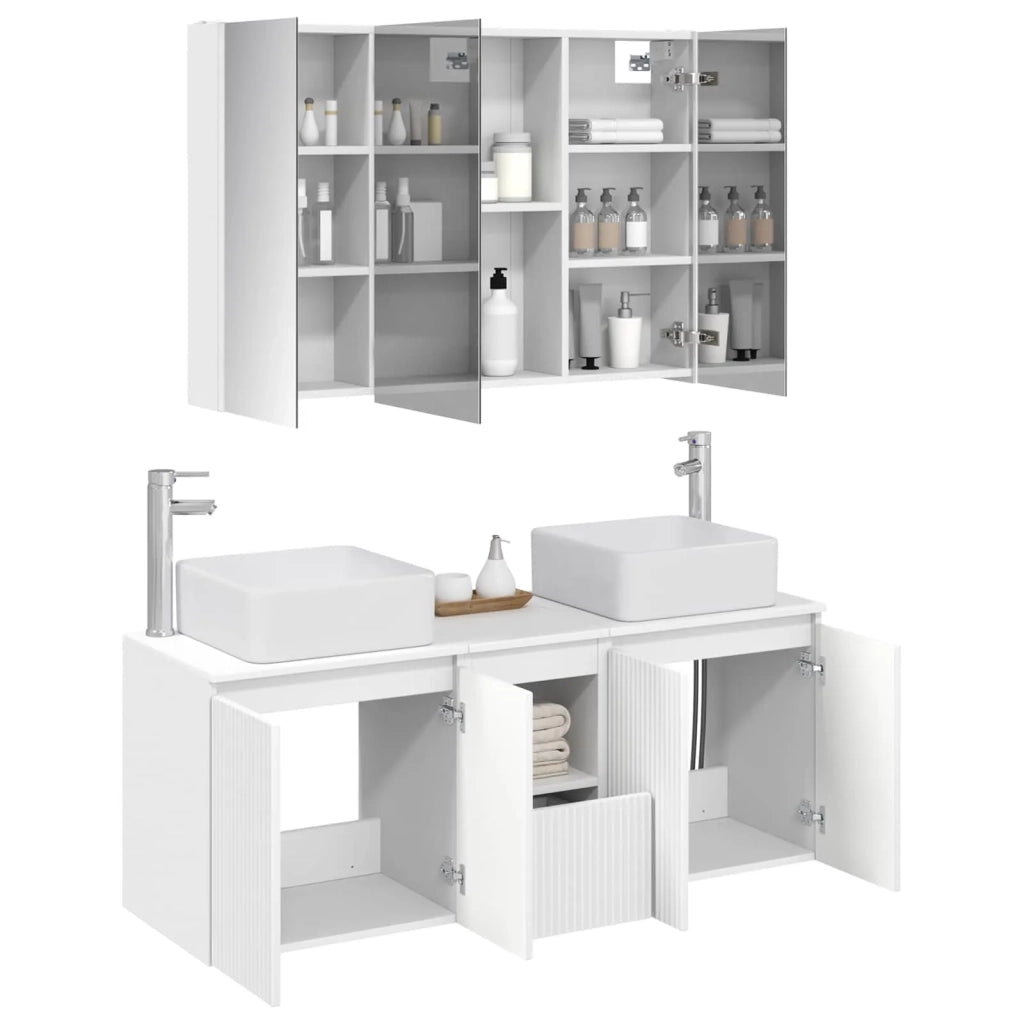 Set di Armadi da Bagno 4 pcs Bianco Legno ingegnerizzato 3406383